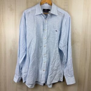 Vineyard Vines Men’s Classic Fit Tucker Shirt Long Sleeve Striped Linen Large